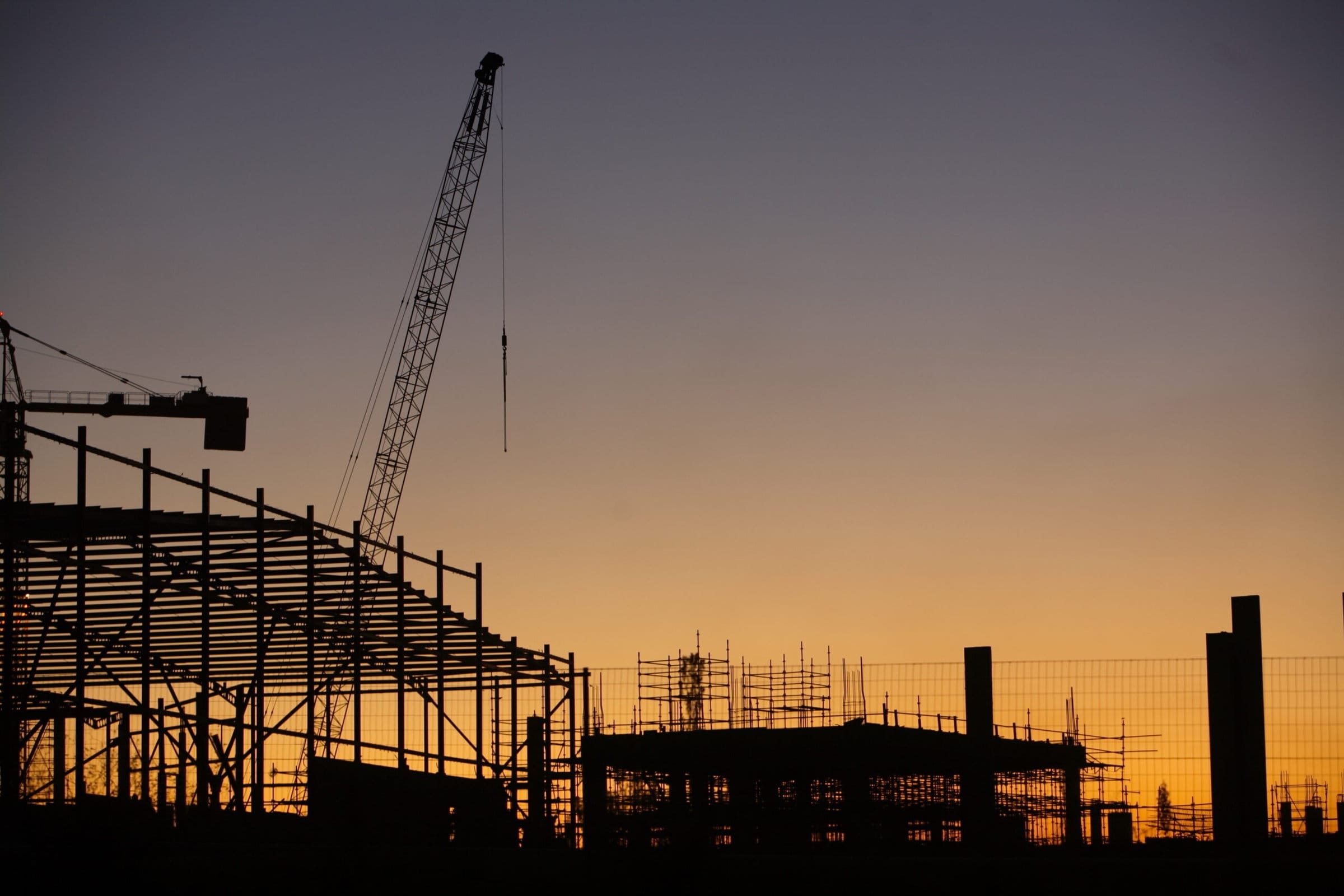 Construction,Site,At,Dusk