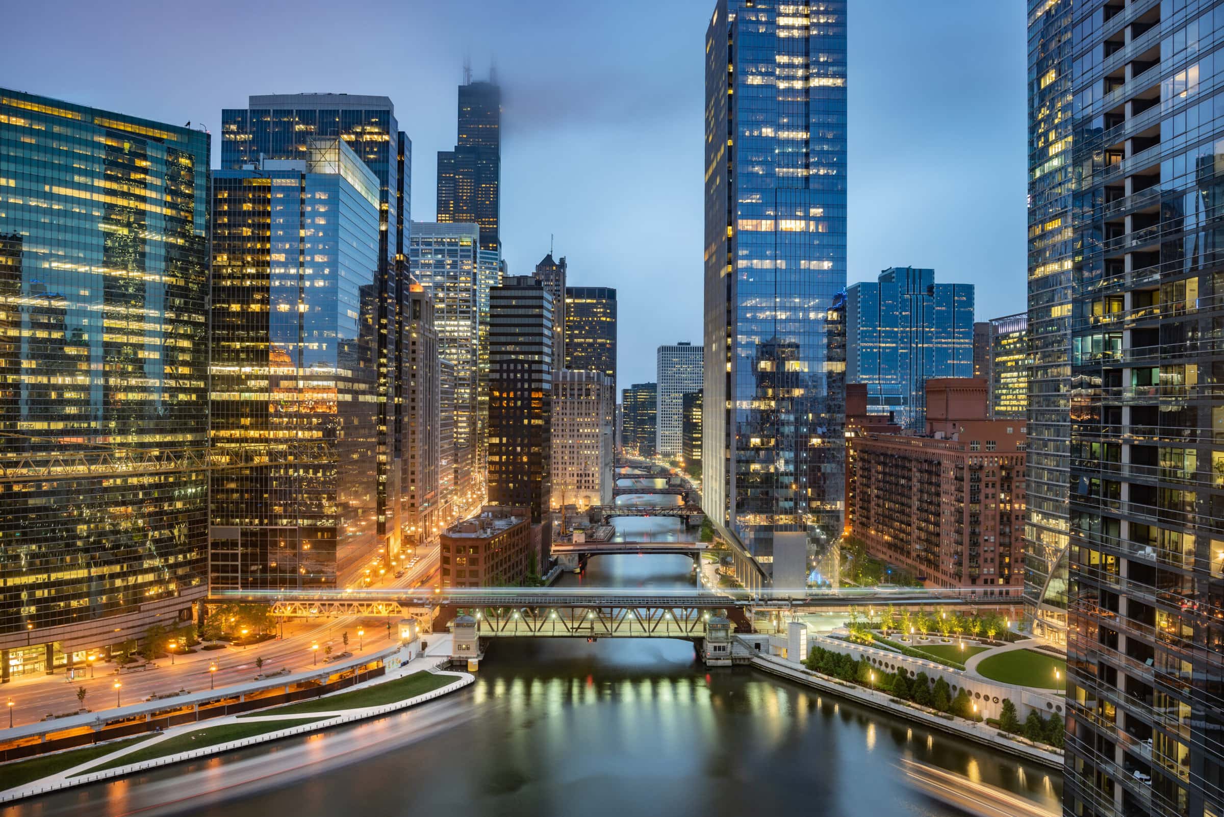 Chicago,Downtown,Skyline,Taken,At,Wolf,Point,In,A,Fantastic