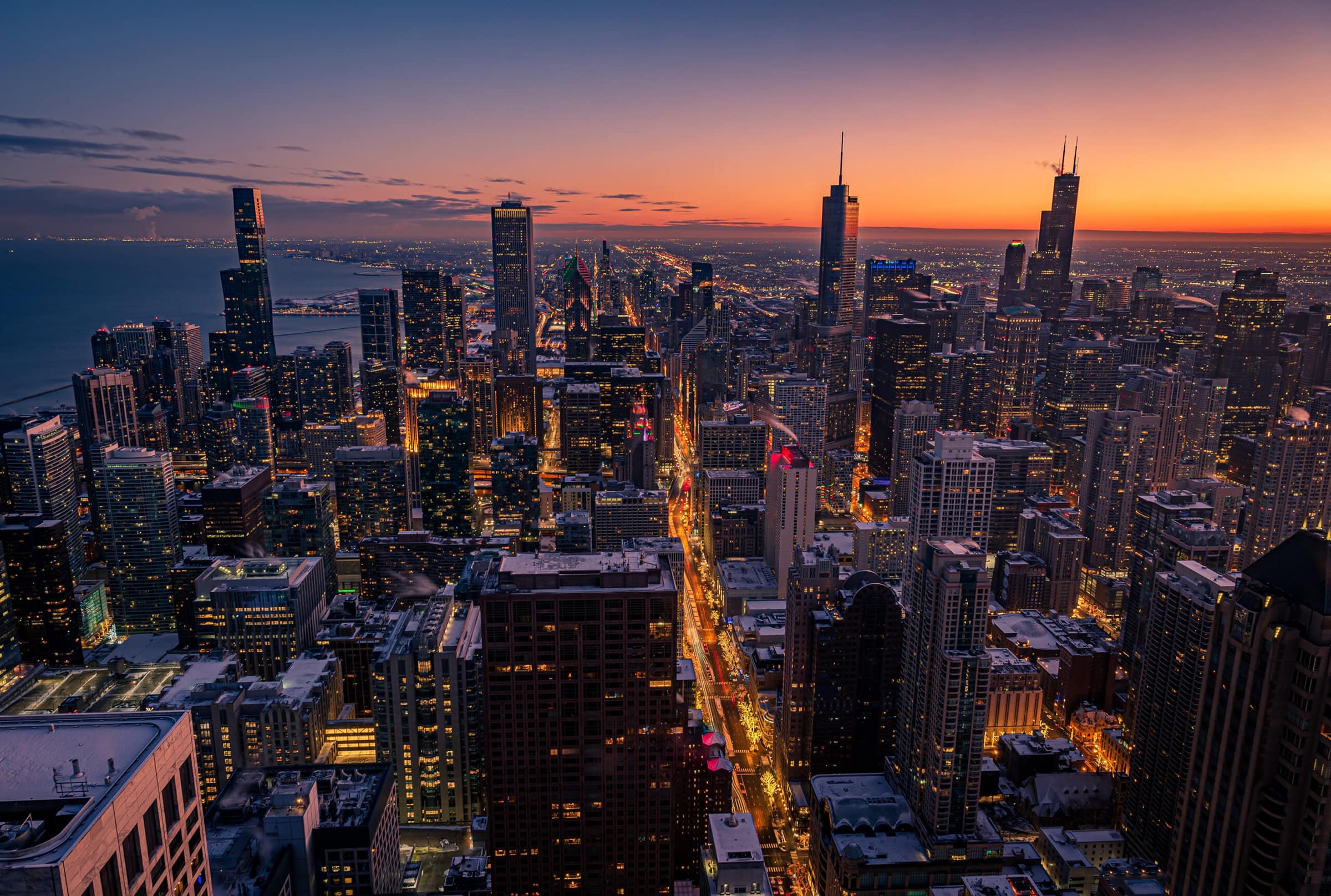 Aerial view of chicago